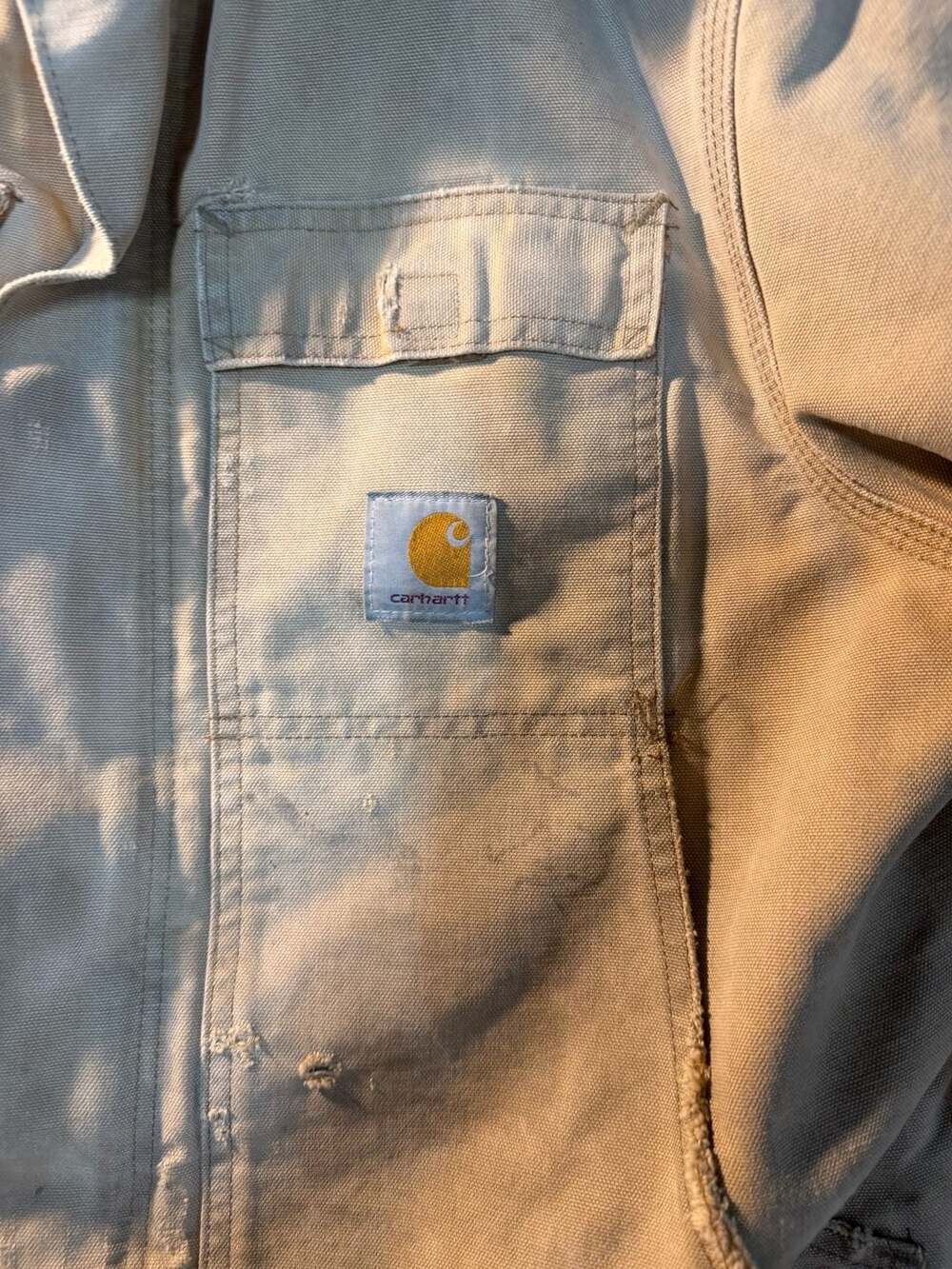 Vintage Carhartt Duck Canvas Quilt-Lined Chore Coat with Corduroy Collar - Picture 7 of 15